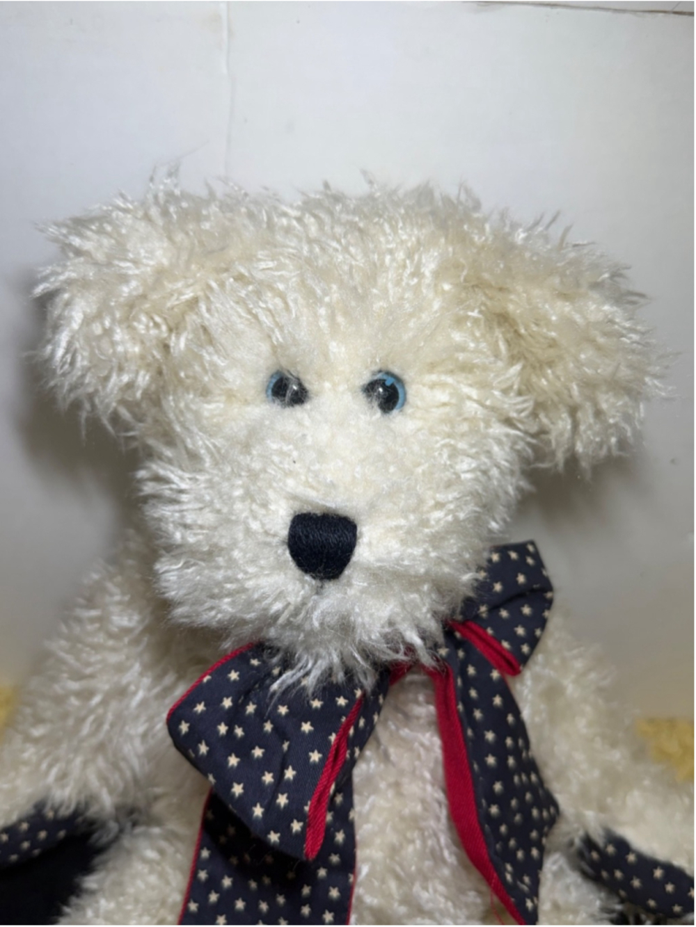 Boyds Collection Ltd 1998 Plush Teddy Bear White Patriotic Star Bow Stuffed Anim - Picture 4 of 13
